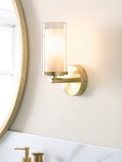 John Lewis Sydney Bathroom Wall Light - view 2, Brass