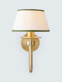 John Lewis Trevelyan Wall Light, Antique Brass/Avocado, Antique Brass