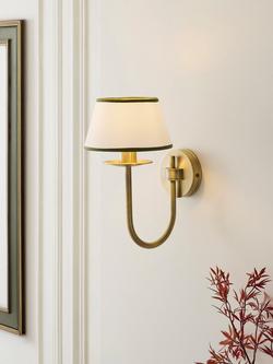 John Lewis Trevelyan Wall Light, Antique Brass/Avocado - view 2, Antique Brass