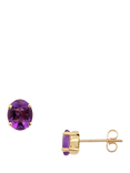 E.W Adams 9ct Yellow Gold Pink Tourmaline Stud Earrings
