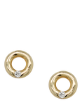 London Road 9ct Yellow Gold Meridian Diamond Circle Stud Earrings