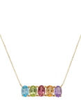 E.W Adams 9ct Yellow Gold 5 Oval Stone Necklace