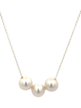 E.W Adams 9ct Yellow Triple Pearl Necklace