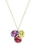 E.W Adams 9ct Yellow Gold Peridot Amethyst and Tourmaline Pendant
