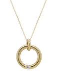 London Road 9ct Yellow Gold Meridian Diamond Circle Pendant Necklace