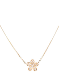 E.W Adams 9ct Yellow Gold Diamond Flower Pendant