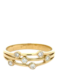 E.W Adams 18ct Yellow Gold Split Row Diamond Ring, M