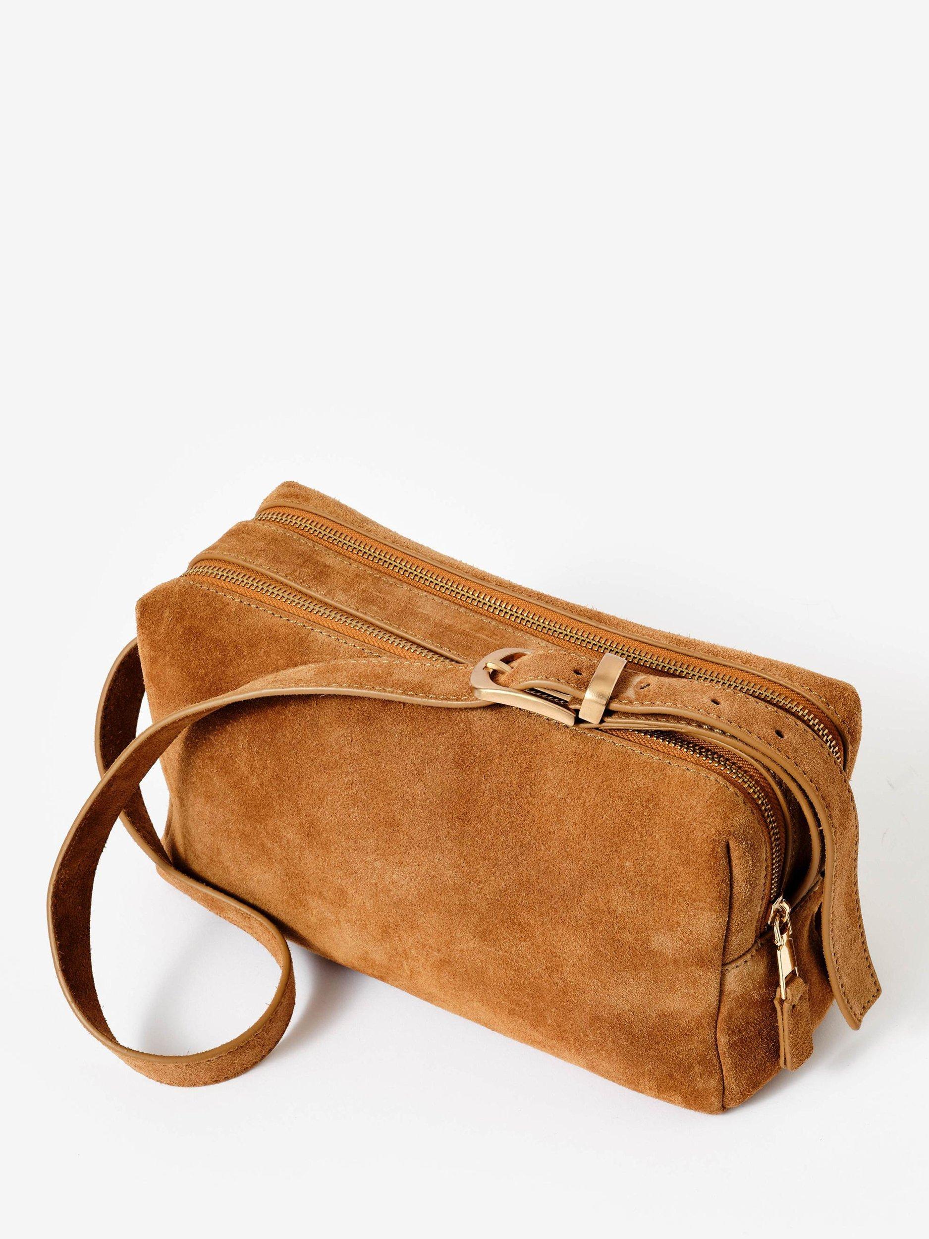 Product image 4 of 4, which shows Mint Velvet Slouch Suede Shoulder Bag, Tan