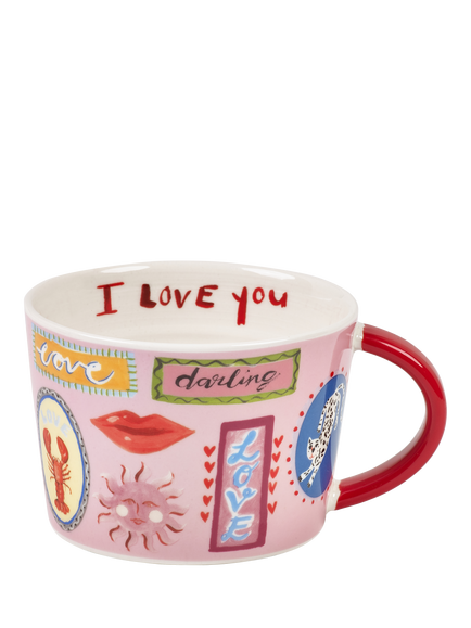 Eleanor Bowmer Fine China Love Mugs, Set of 2, 350ml - view 2, Multi