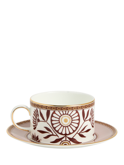 Wedgwood Red Splendour Bone China Teacup & Saucer, 175ml, Red