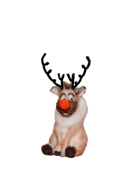 The Crafty Kit Company Reindeer 3D Needle Felting Kit, Multi