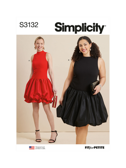Simplicity Misses' and Women's Bubble Dress with Petite Lines Sewing Pattern, S3132, Bb