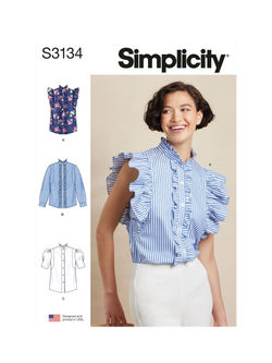 Simplicity Misses' Ruffle Front Top Sewing Pattern, S3134, H5