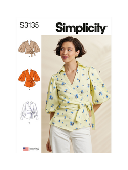 Simplicity Misses' Ruffle Wrap Top Sewing Pattern, S3135, Y5