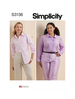 Simplicity Misses' and Women's Loose Fitting Shirt Sewing Pattern, S3136, W3
