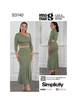 Simplicity Misses' Knit Top and Skirt Sewing Pattern, S3140, K5