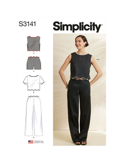 Simplicity Misses' Scalloped Top, Shorts and Pants Sewing Pattern, S3141, K5