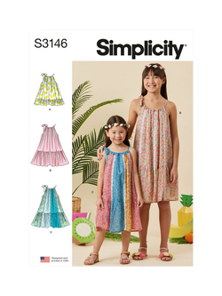Simplicity Children's and Girls' Halter Dresses Sewing Pattern, S3146, Hh