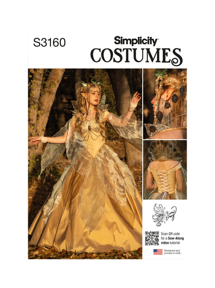 Simplicity Misses' Woodland Fae Costume Sewing Pattern, S3160, U5