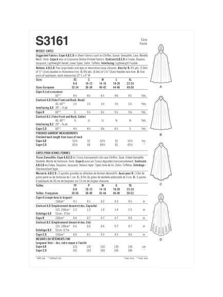 Simplicity Misses' Capes Sewing Pattern, S3161 - view 2, A