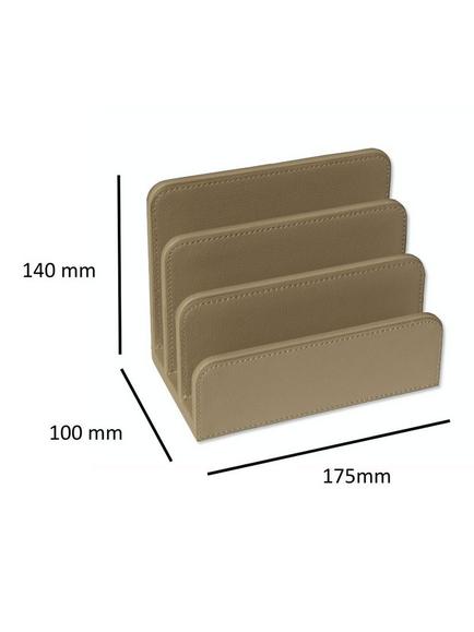 Osco Faux Leather Letter Holder, Light Taupe - view 2, Light Taupe