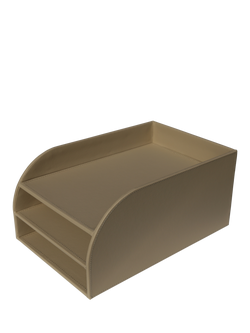 Osco Faux Leather 3-Tier Letter Tray, Light Taupe, Light Taupe