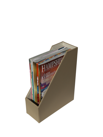 Osco Faux Leather Magazine Holder, Light Taupe, Light Taupe