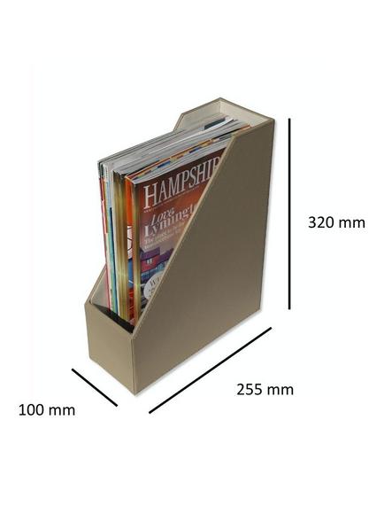 Osco Faux Leather Magazine Holder, Light Taupe - view 2, Light Taupe