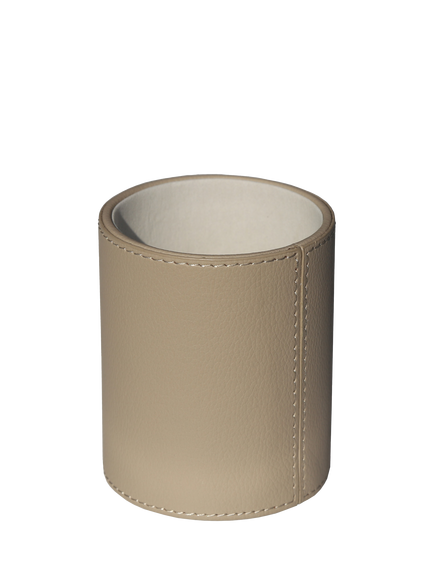 Osco Faux Leather Pen Pot, Light Taupe, Light Taupe