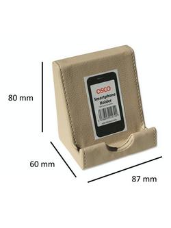 Osco Faux Leather Phone Holder, Light Taupe - view 2, Light Taupe