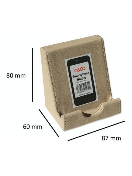 Osco Faux Leather Phone Holder, Light Taupe - view 2, Light Taupe