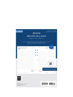 Filofax A5 Day Per Page 2026 Personal Organiser Insert, White, White