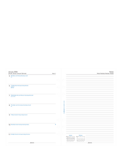Filofax A5 Week On One Page with Notes 2026 Personal Organiser Insert, White - view 2, White