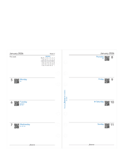 Filofax Personal Week to View 2026 Personal Organiser Insert, White - view 2, White