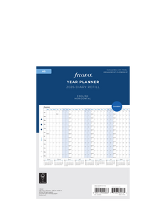 Filofax Personal Horizontal 2026 Year Planner, White