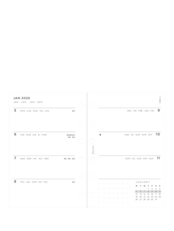 Filofax Pocket Minimal Week to View 2026 Personal Organiser Insert, White - view 2, White