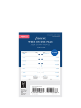 FILOFAX agendavulling 2024 personeel 1 week / 2 pagina's crème katoen Duits 24-68458