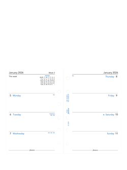 Filofax Pocket Week to View 2026 Personal Organiser Insert, White - view 2, White