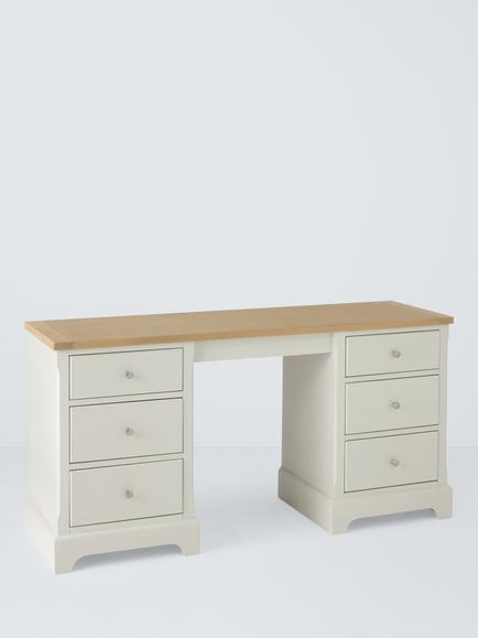 John Lewis Cove 6 Drawer Dressing Table, Greige Oak
