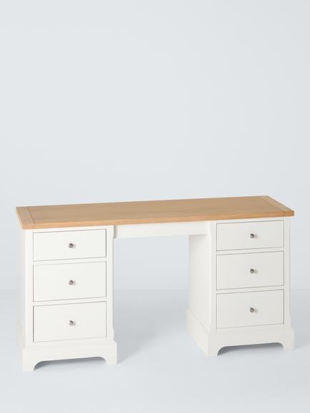John Lewis Cove 6 Drawer Dressing Table, White Oak