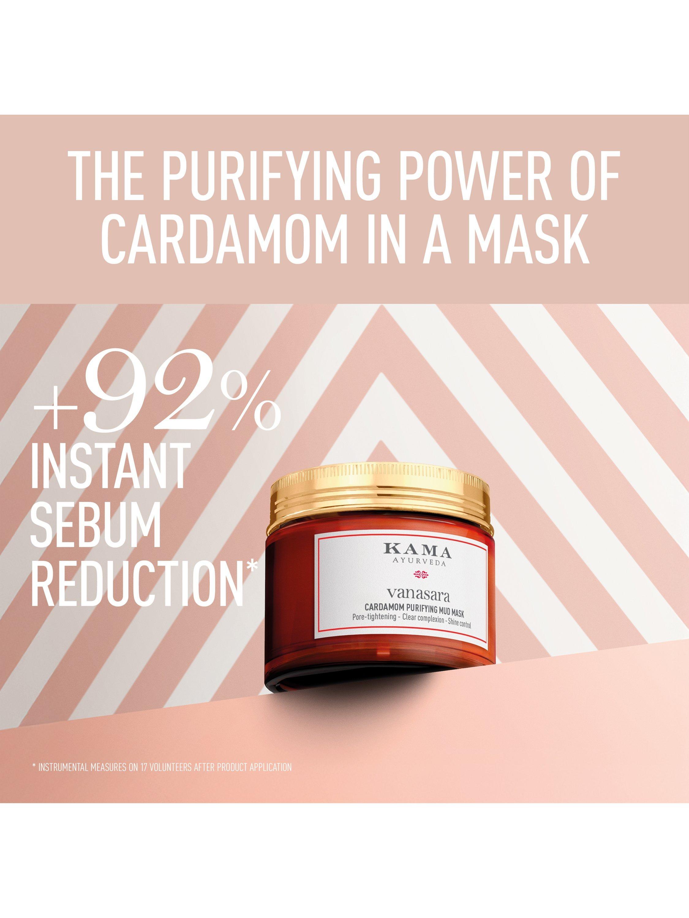 Product image 2 of 6, which shows Kama Ayurveda Vanasara Cardamom Purifying Mud Mask, 50ml