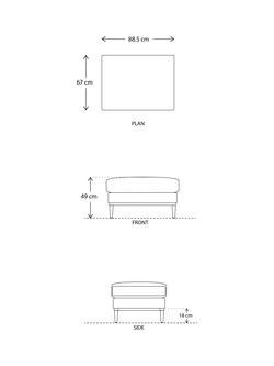 Swyft Model X01 Ottoman Footstool - view 2, Linen Pumice