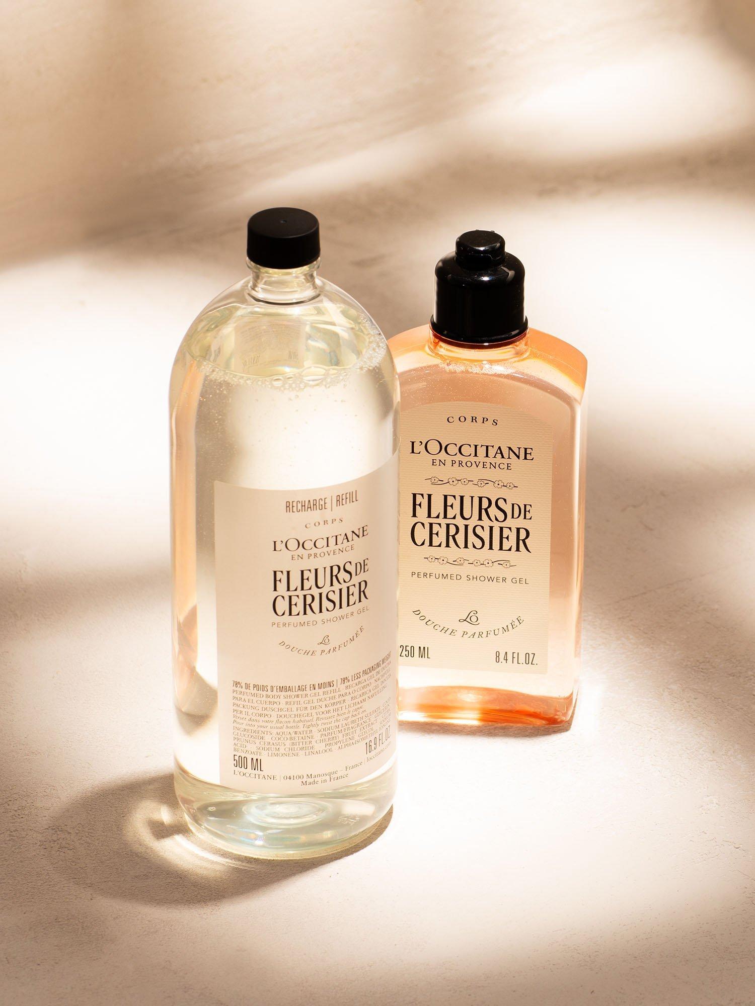 Product image 2 of 3, which shows L'OCCITANE Fleurs de Cerisier (Cherry Blossom) Perfumed Shower Gel Refill, 500ml