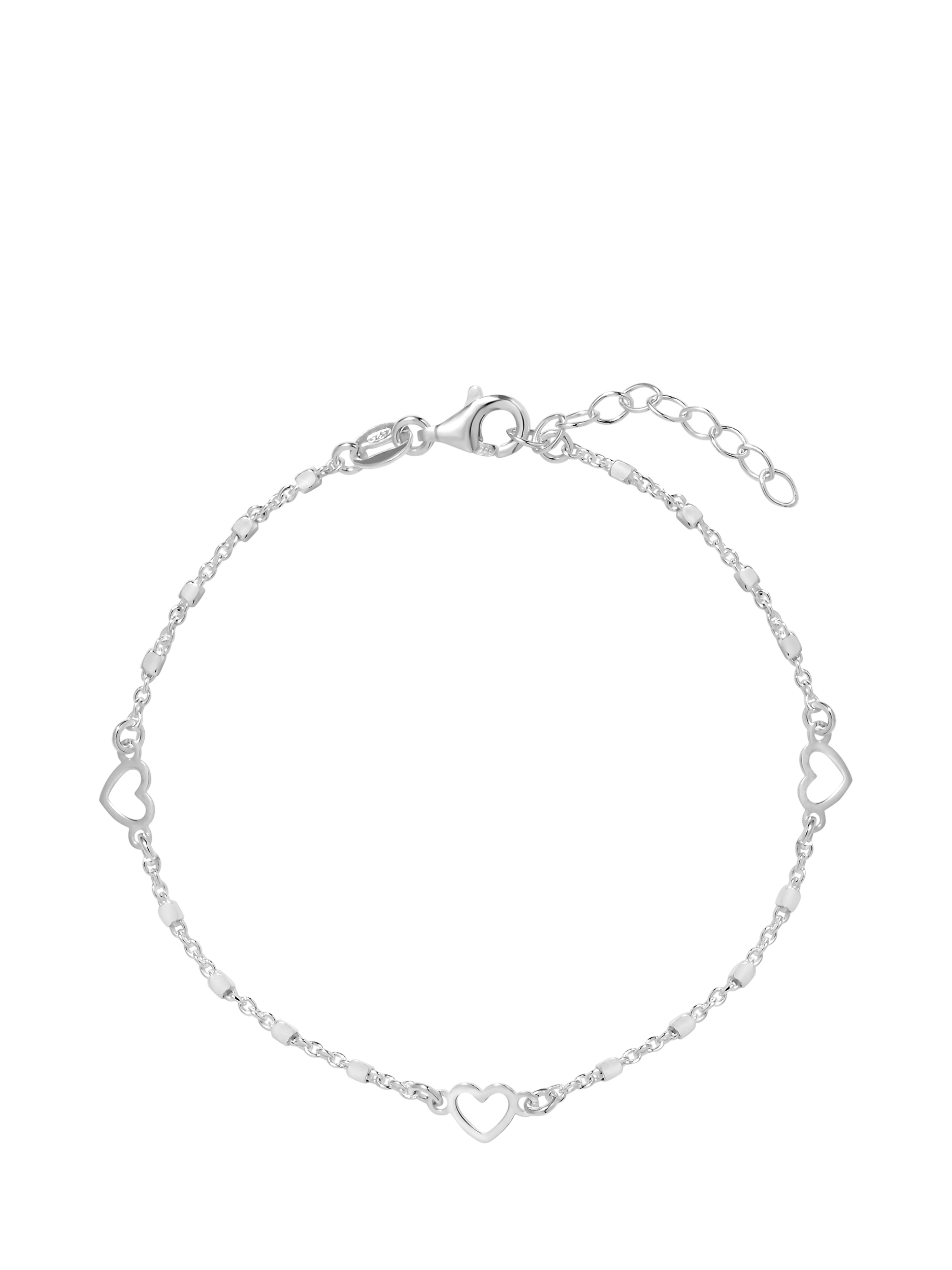 Product image 1 of 1, which shows Simply Silver Polished Heart Station Bracelet