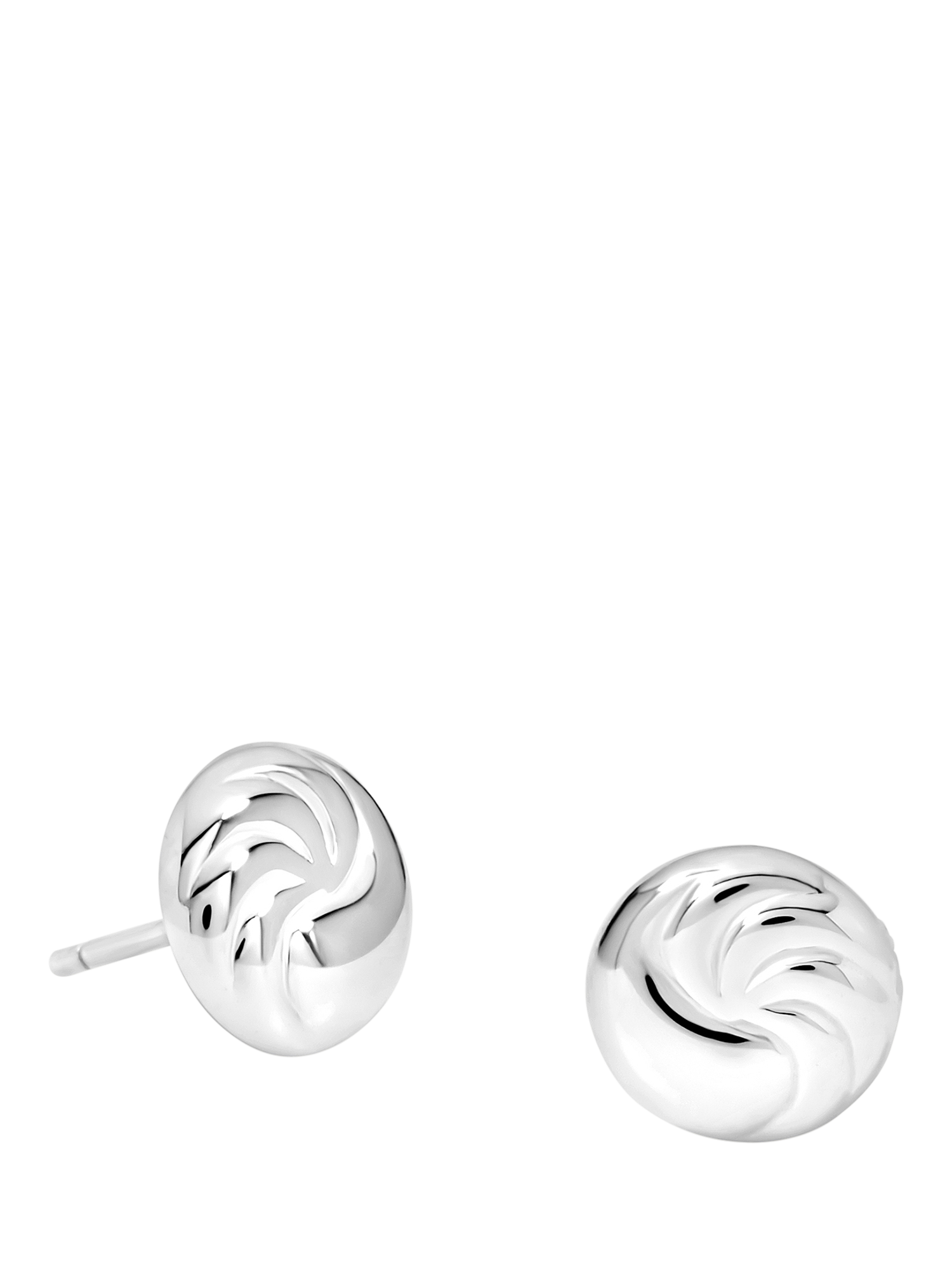 Product image 1 of 1, which shows Simply Silver Rippled Stud Earrings, Silver