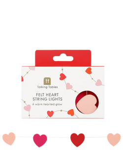 Talking Tables Heart Felt String Lights, Red