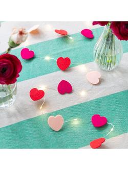 Talking Tables Heart Felt String Lights - view 2, Red