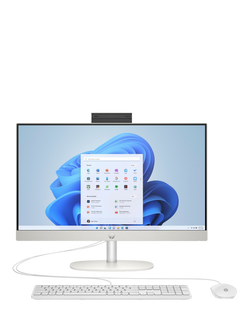 HP 24-cr0064na All-in-One Desktop PC, Intel Core i5 Processor, 8GB RAM, 256GB SSD, 23.8” Full HD, Shell White, Shell White