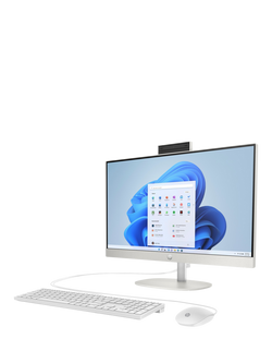 HP 24-cr0064na All-in-One Desktop PC, Intel Core i5 Processor, 8GB RAM, 256GB SSD, 23.8” Full HD, Shell White - view 2, Shell White