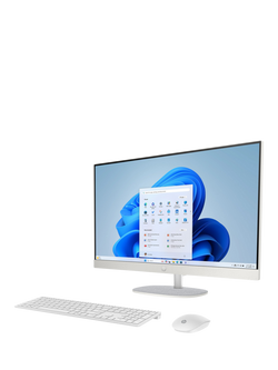 HP 27-ct2001na All-in-One Desktop PC, AMD Ryzen AI 7 Processor, 16GB RAM, 2TB SSD, 27” Full HD, Shell White - view 2, Shell White